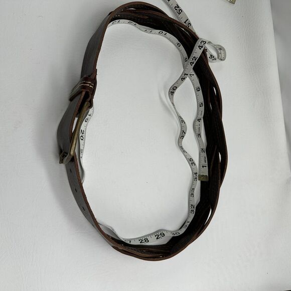 Weekend Max Mara Italy Womens Small Oversized Leather Waist BELT Braided Brass main image 6